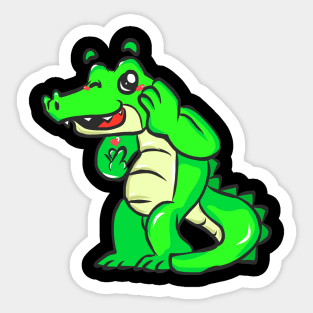 Crocodile animal motif alligator animal welfare for children Sticker